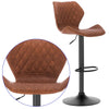 2 Bar Stools Adjustable Breakfast Kitchen Stools PU Leather Swivel Gas Lift