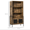 Vintage Industrial Bookcase Cabinet Tall Display Storage Shelving Unit Furniture