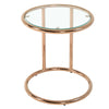 Round Coffee Table Tempered Glass Top Metal Legs Sofa Side End Table Lamp Stand