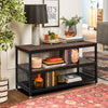 Industrial Table TV Stand Cabinet w/ Storage & 2 Shelves Metal Frame Living Room