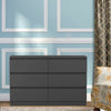 Modern Chest of 6 Drawers Storage Cabinet Nightstand Bedroom Furniture Grey