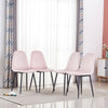 Set of 4 Velvet Dining Chairs Fabric Upholstered seat with Metal Legs Dressing