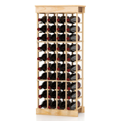40 Bottles Storage Wine Rack Freestanding Pine Wood Display Shelf Wine Holder