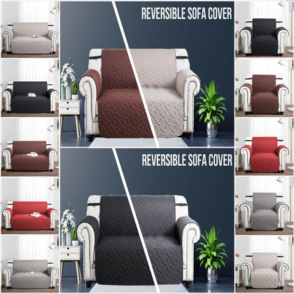Quilted Sofa Cover Furniture Protector Throw Waterproof Sofa Slip Covers 3 Size
