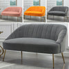 Modern 2 Seater Sofa Armchair Loveseat Scalloped Accent Couch Settee Metal Frame
