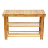 New Wooden Style 3 Tier Shoe Storage Rack Stool 100% Natural Bamboo with Bench