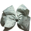 8" Inch Large Crystal Diamante Rhinestone Grosgrain Ribbon Bow Hair Clip Girls