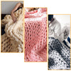 LUXURY CHUNKY CABLE KNIT HAND-WOVEN SOFA BED CHAIR BLANKET THROW