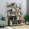 Ladder Bookcase 5-Tier Freestanding Storage Shelving Unit White Bookshelf