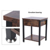 Industrial Bedside Cabinet Rustic Effect Wood Nightstand Side Table Drawer Shelf