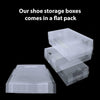 Heavy Duty Unisex Stackable Foldable Plastic Shoe Storage Boxes Organiser Clear