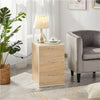 Modern Bedside Table Storage Nightstand Cabinet w/ 3 Drawers Bedroom Furniture