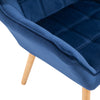 Luxe Velvet Chair Armchair w/ Wide Slanted Accent Back Wood Legs Blue