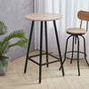 Industrial Round Bar Table Wooden Top Pub Dining Bistro Cocktail Tables Counter