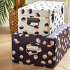 Storage Trunks Set of 2 Chest Polka-Dot Velvet Rose Gold Case Box Organiser