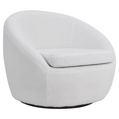 Fluffy Sherpa Upholstered Tub Armchair 360º Rotating Barrel Armchair Sofa Chair