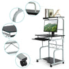 Computer Desk Trolley w/ Keyboard Tray Home Office Study PC Table Printer Shelf#