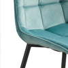 Set of 2 Velvet Dining Chairs Soft Padded Seat Metal Legs Modern Office Kitchen