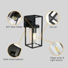 Vintage LED Rectangular Wall Light Clear Metal Lantern Garden Wall Lamp Sconce