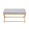 Velvet Upholstered Bench Bed End Seat Pouffe Bedroom Window Seat Gold Legs