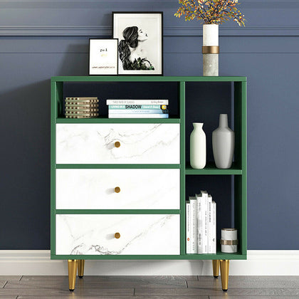 Shoe Rack Solid Wood Shoe Storage Cabinet Footwear Drawer Stand Marble Printing