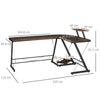L Shaped Home Office Desk Gaming Workstation with Shelf & CPU Stand