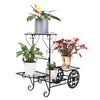4 Tier Garden Plant Flower Pot Succulent Stand Rack Metal Holder Shelf Black