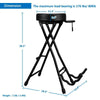 Foldable Guitar Playing High Stool Footstool Black with Guitar Rack