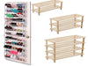 36 PAIR HANGING OVER THE DOOR SHOE RACK 2,3,4 TIER SLATTED WOODEN SHOE RACK UNIT