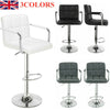 2 × Bar Stools Leather Chair Breakfast Chairs Swivel Gas Lift Kitchen Cushioned