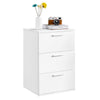 Modern Bedside Table Nightstand Cabinet with 3 Drawers Storage Bedroom White