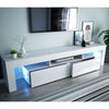Large 200CM TV Unit High Gloss White Front - RGB LED Lights- TV Stand Cabinet