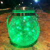LED Solar Lamp Cracked Glass Ball Hanging Light Outdoor Garden Yard Decor UK