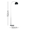 MiniSun Floor Lamp - Retro Curved Metal Light Domed Lampshades LED Bulb Lighting
