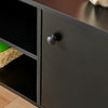Black 2 Doors TV Stand Entertainment Unit Sideboard Storage Cabinet Living Room