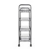 4 Tiers Storage Cart Bedroom Bathroom Kitchen Shelf Metal Rolling Trolley Carts