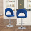 2x Modern Chrome & Gas Lift Swivel Velvet Kitchen Breakfast Bar Stool UK