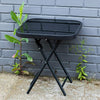Folding Side Table Glass Top Small Side Stool Drink Coffee Garden Home Furniture