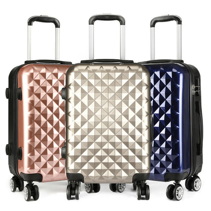 20 Inch Cabin Spinner Trolley Luggage Hand Suitcase Lightweight 4 Wheels ABS+PC