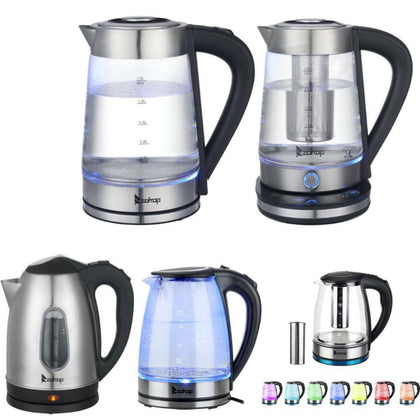 Cordless LED Electric Illuminated Glass Kettle Jug 1.8/2.5L Fast Boil Kettle Jug