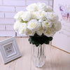 10 Heads Silk Rose Artificial Flowers Bunch Bouquet Wedding Home Party Decor UK