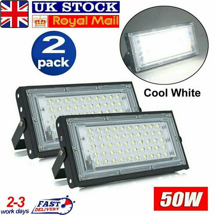 2X 240V 50W LED Flood Light IP65 Garden Outdoor Security Landscape SMD Spotlight