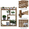40" Tall Solid Pine Bookcase Wooden Plant Stand Pots Display Shelves In& Outdoor