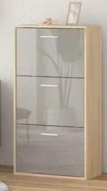 3 Drawer Shoe Cabinet Storage Cupboard Footwear Stand Unit Grey