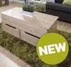 Ultimate Storage Coffee Table New Modern Design 2 Drawer Lift Up Living Room