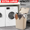 65L Plastic Large Laundry Basket with Lid Washing Hamper Dirty Clothes Storage