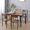 Kitchen Dining Table and Chair Set 4 Wooden Steel Frame Industrial Rustic Brown