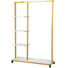 Garment Rack Clothes Rack Clothes Organizer w/ 3 Side Shelves & Wheels