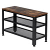 3 Tier Vintage Shoe Bench Rack Storage Shelf Shoes Display Cabinet Seat Metal