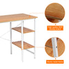 Office Compact Computer Desk Wooden & Metal Table With Bookcase Storage Shelf